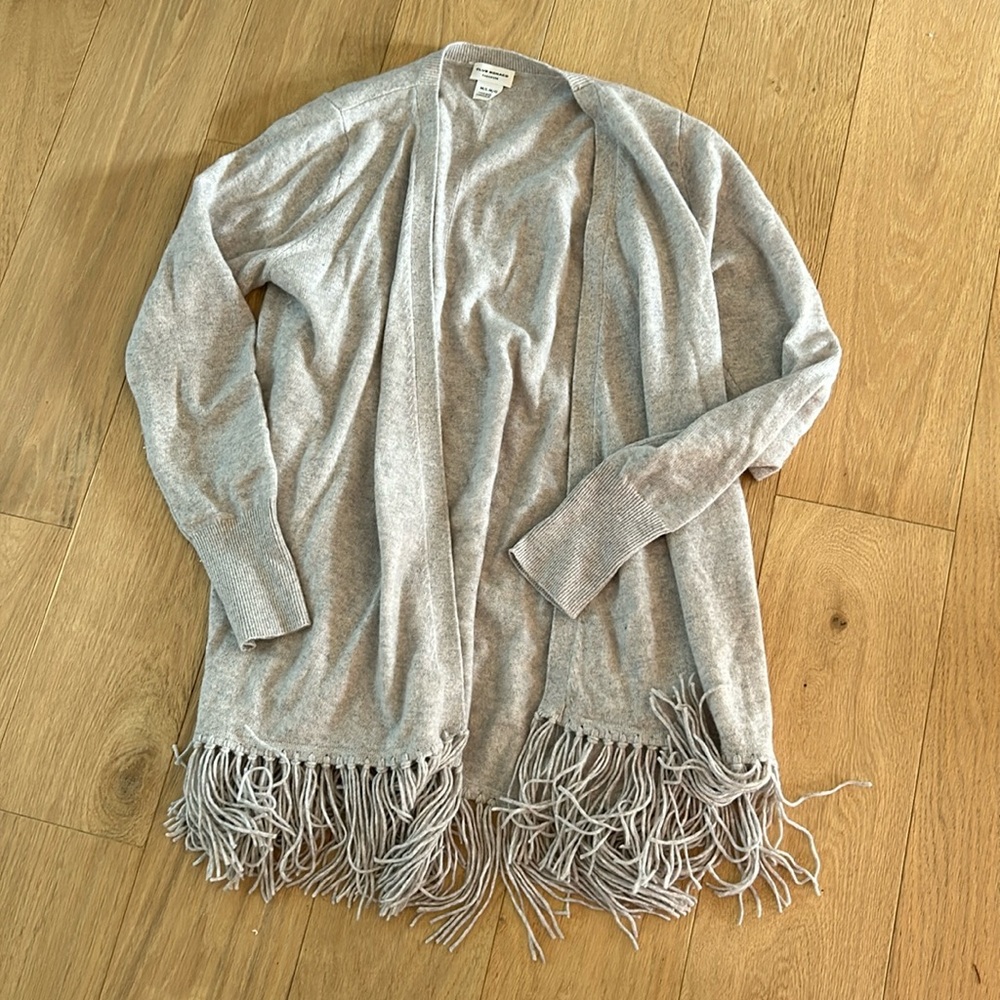 Cashmere open cardigan with fringe club Monaco